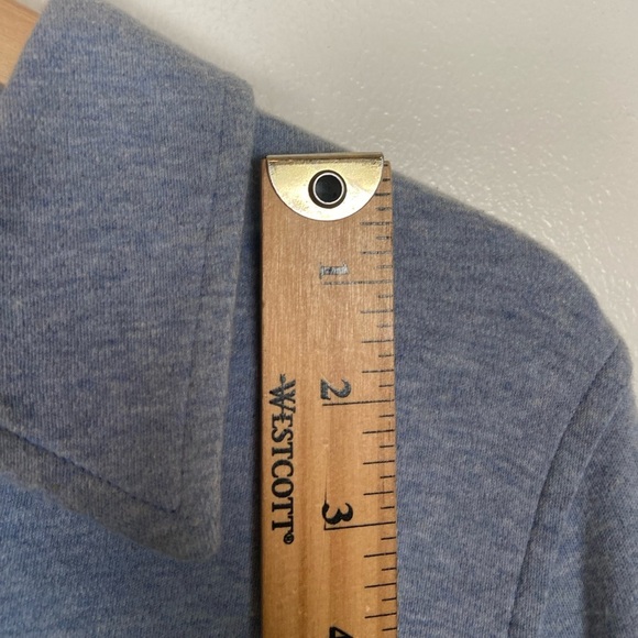 LL Bean Women's Pajama Top Size L Blue Cotton Knit Long Sleeves Button Front - Picture 6 of 8